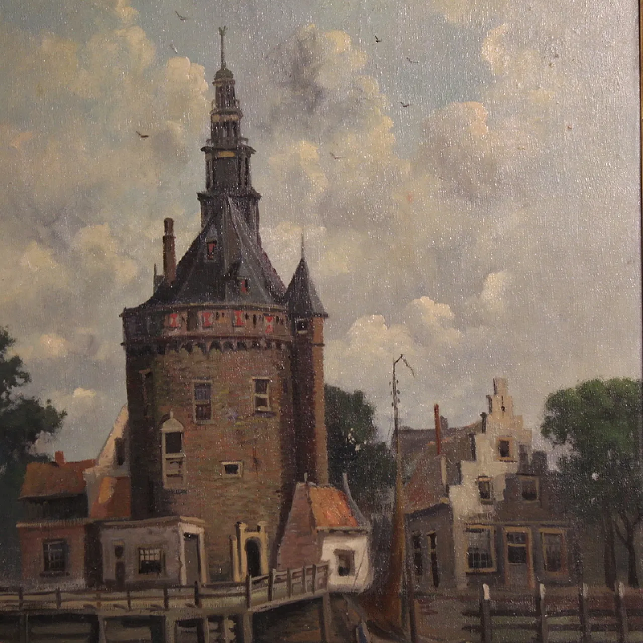 Dutch painting view of the city of Hoorn, 20th century 4