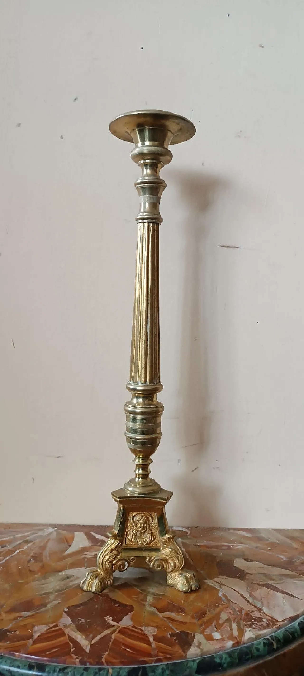 Candeliere in bronzo dorato, fine '800 2