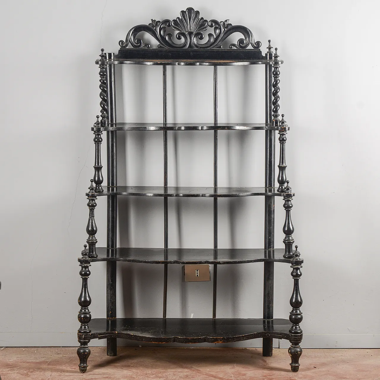 Louis-Philippe ebony-dyed wooden agere, 19th century 1