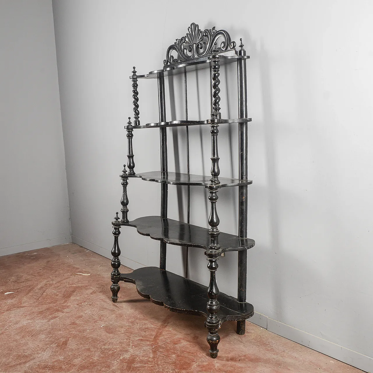 Louis-Philippe ebony-dyed wooden agere, 19th century 7