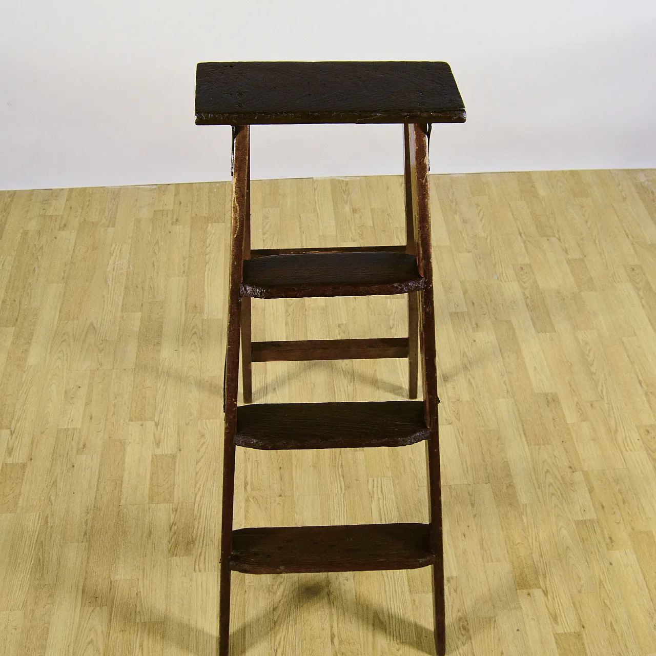 Folding staircase in soft wood with iron trim, early 20th century 5