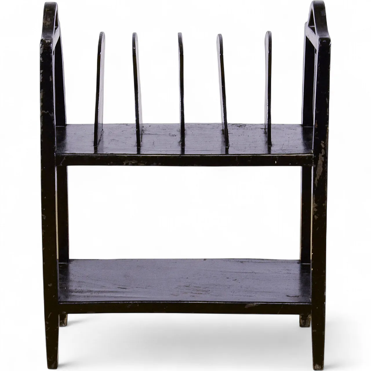 Black lacquered wooden magazine rack, early 20th century 8