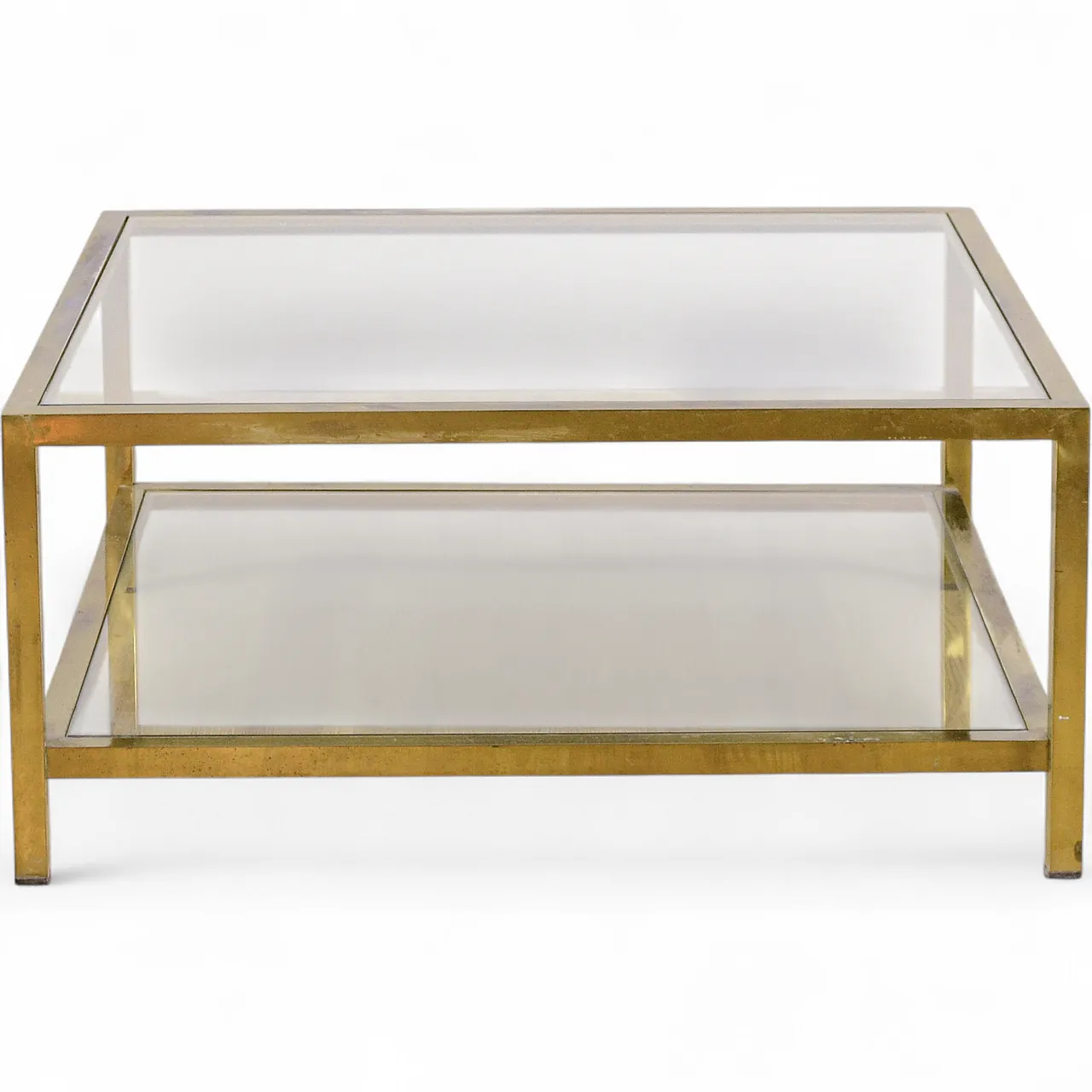 Glass and brass coffee table, 1970s 7