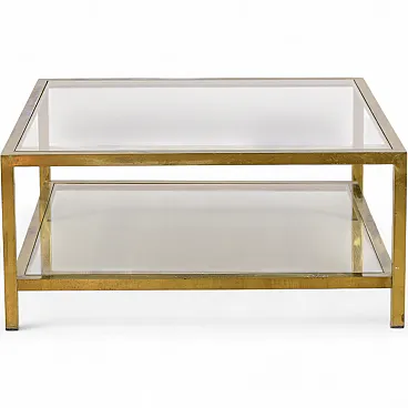Glass and brass coffee table, 1970s
