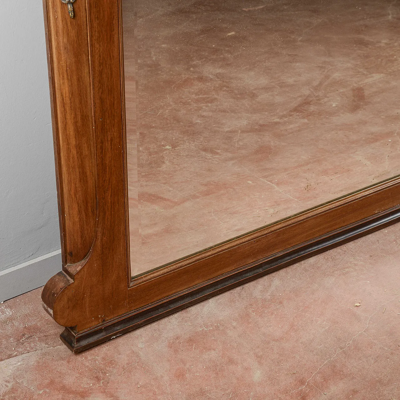 Specchiera stile Biedermeier con inserti in metallo, tardo '800 4