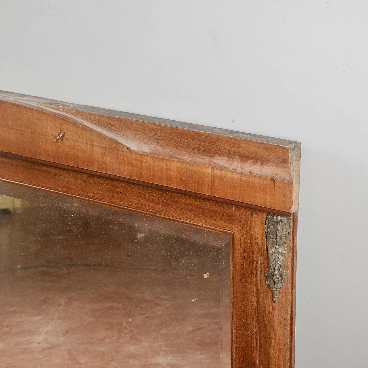 Specchiera stile Biedermeier con inserti in metallo, tardo '800 6