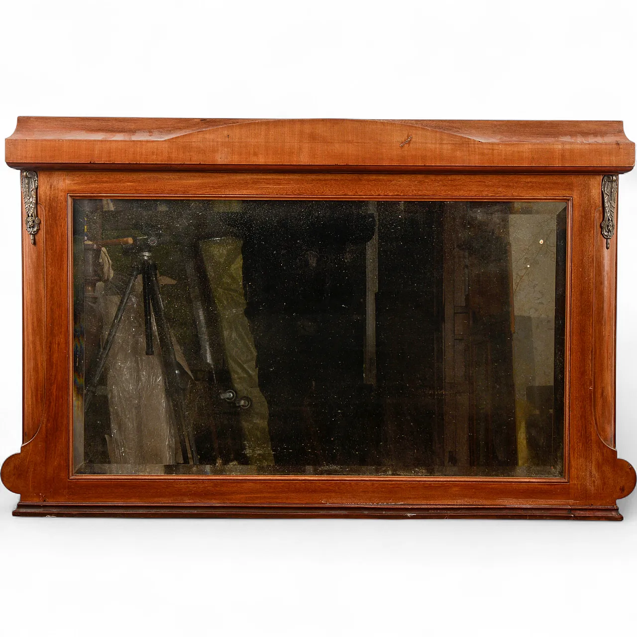 Specchiera stile Biedermeier con inserti in metallo, tardo '800 9