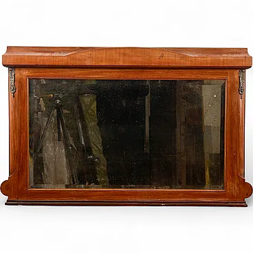 Specchiera stile Biedermeier con inserti in metallo, tardo '800