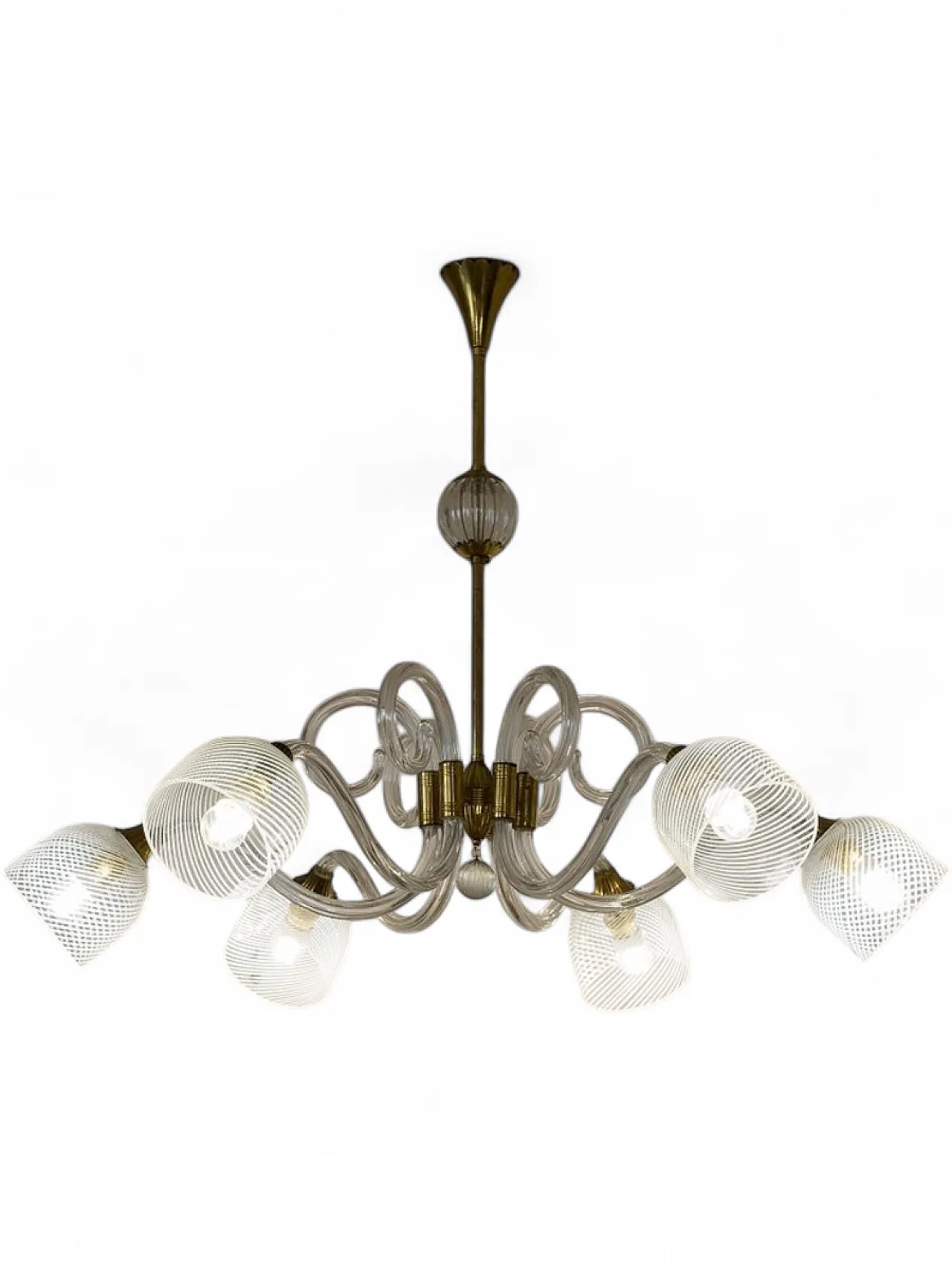 Lampadario in vetro di Murano soffiato di Ercole Barovier, anni '30 14