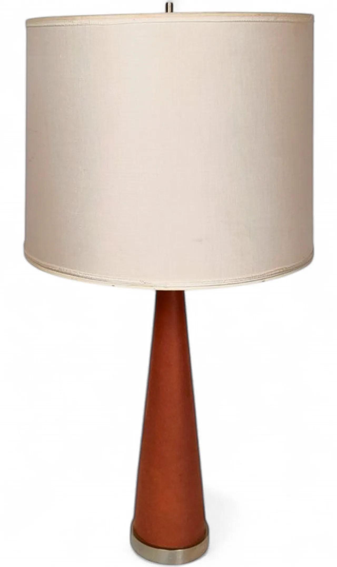Metal and leather table lamp by Stilnovo, 1950s 4