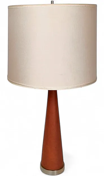 Metal and leather table lamp by Stilnovo, 1950s