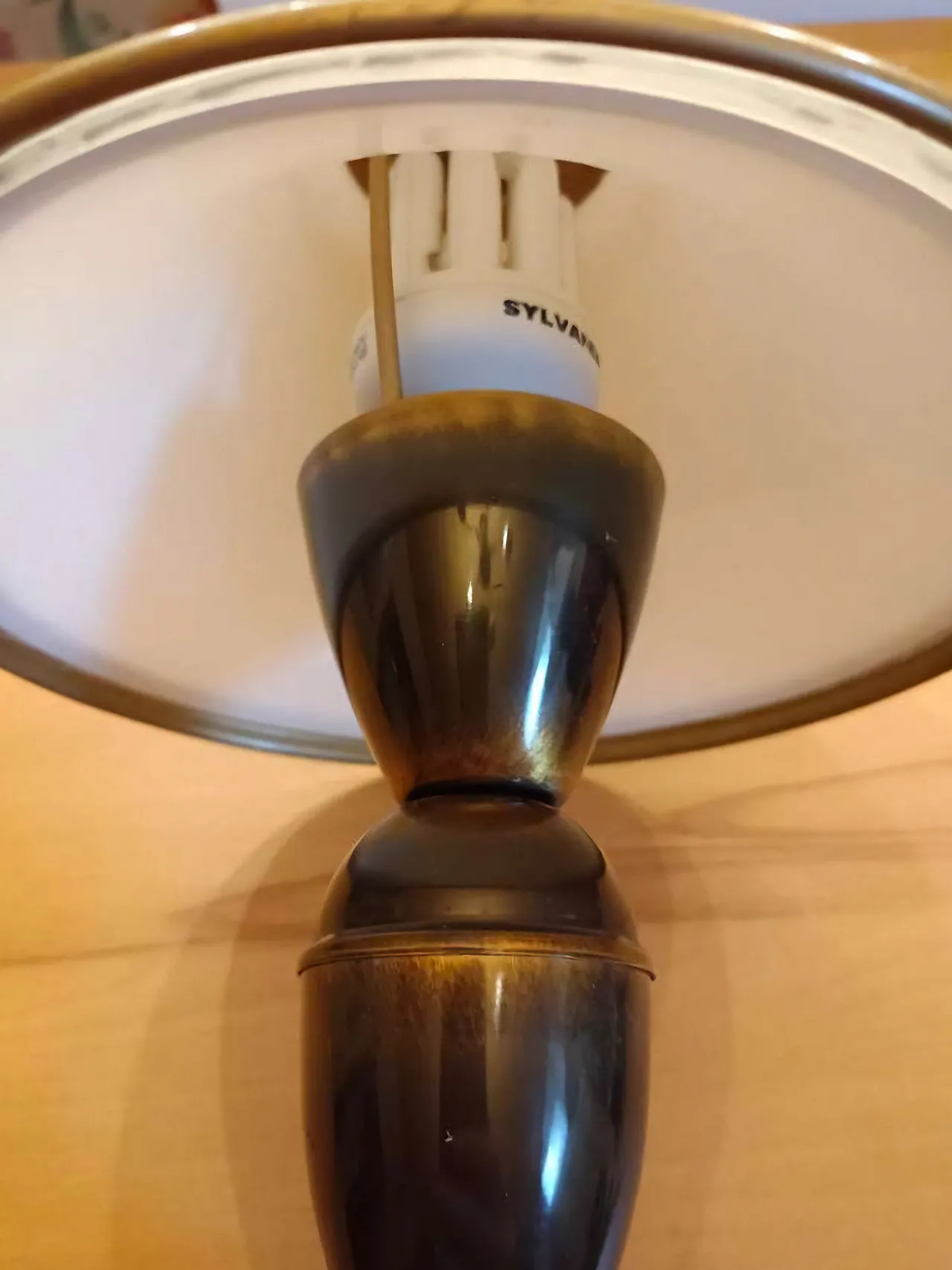 Romantic Pair of Brass & Glass Table Lamps, 1960s 7