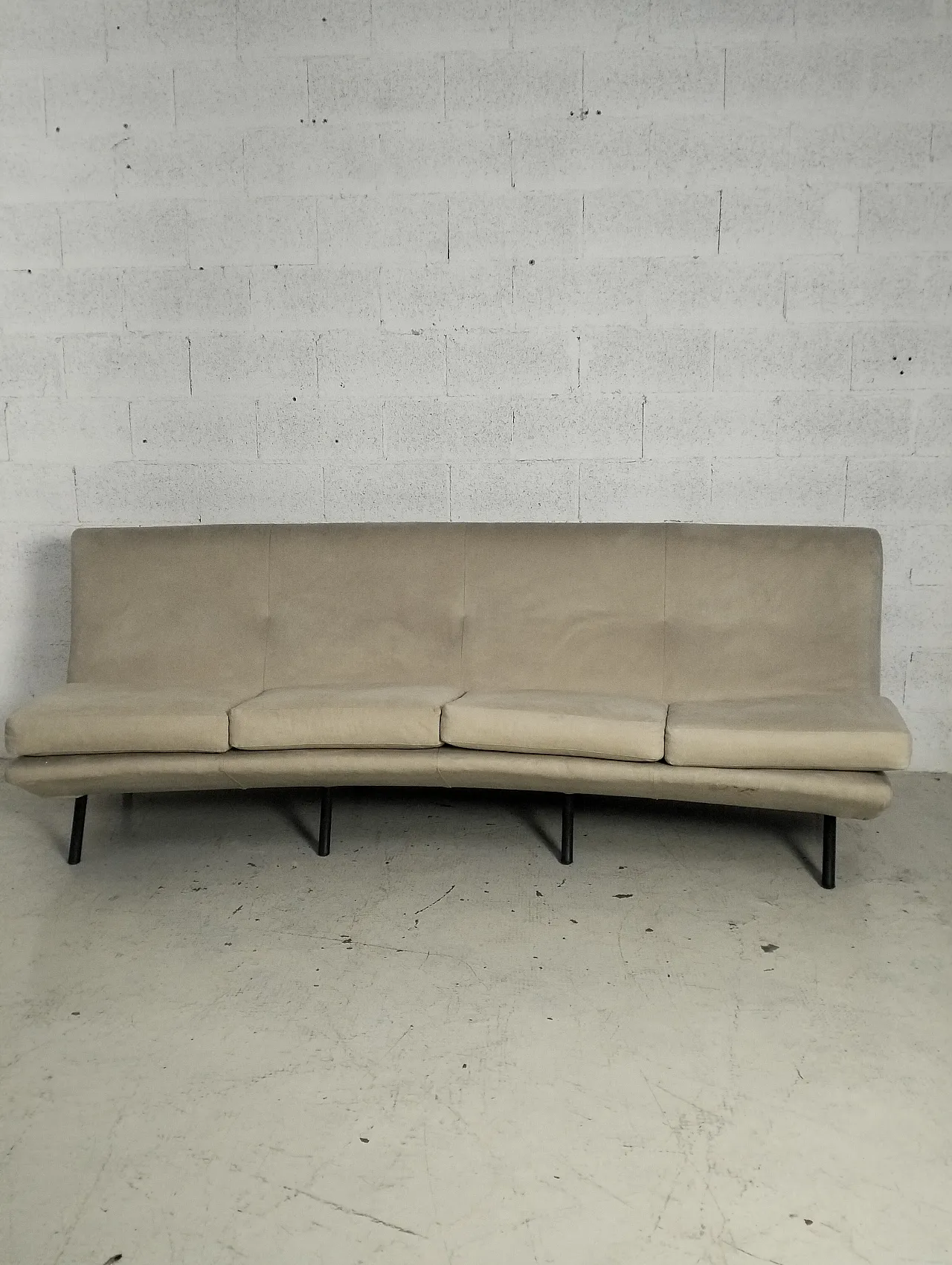 Triennale 4 seater curved sofa by Marco Zanuso for Arflex, 60s 6