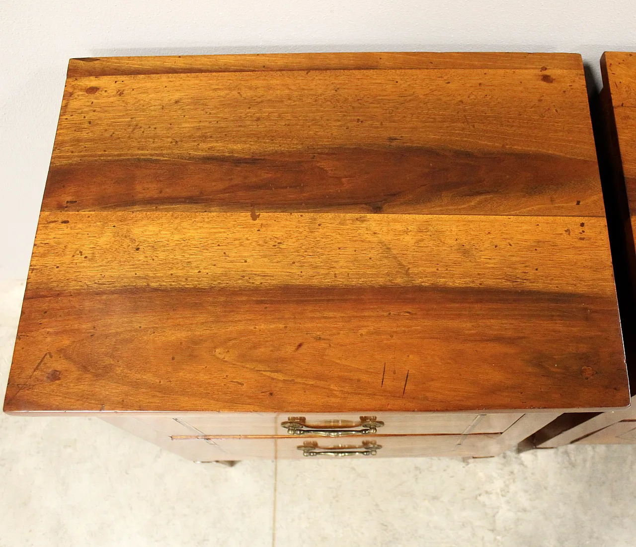 Pair of Louis XVI bedside tables Italian inlaid walnut, 18th century 9
