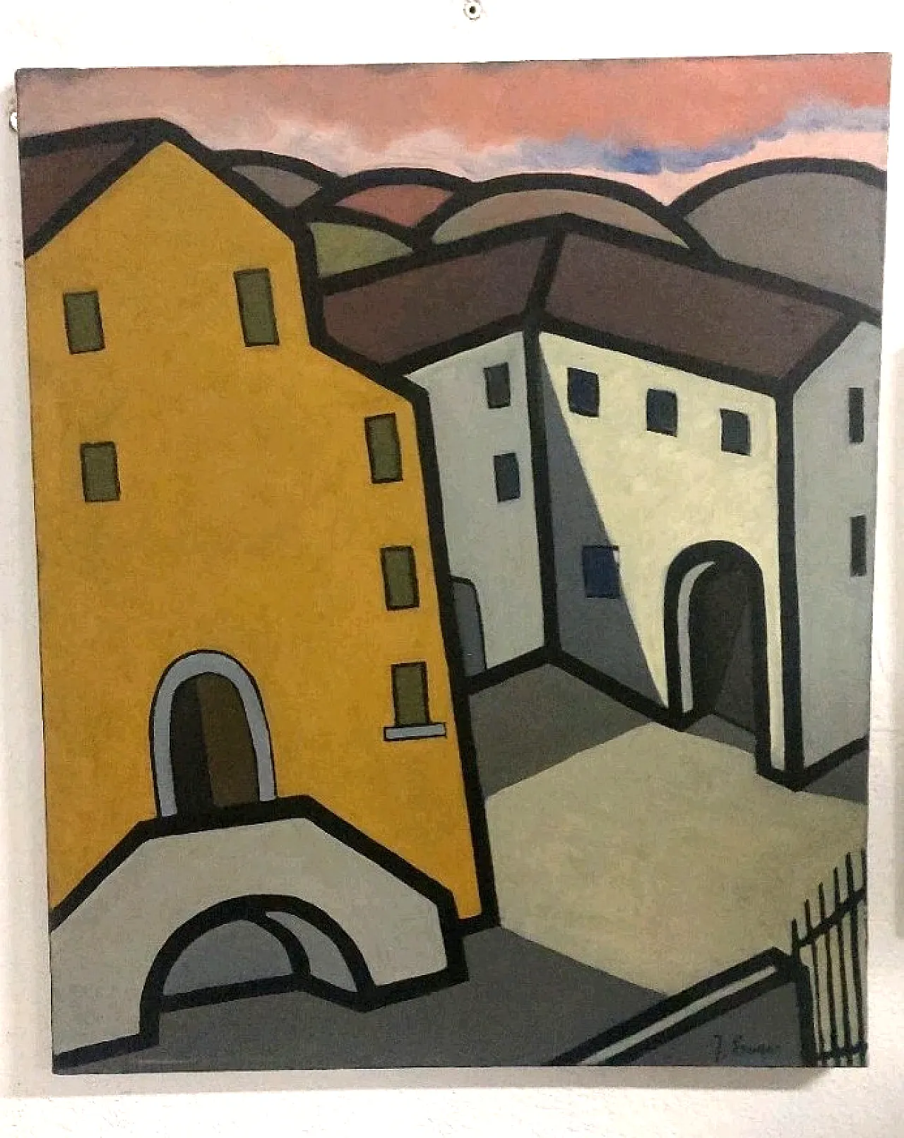 The farm by Franco Prayer oil on canvas, early 20th century 7