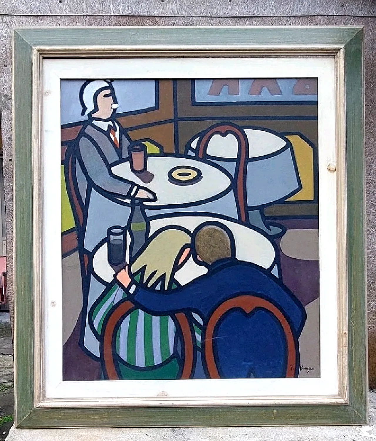 The Lovers by Frank Prayer, oil on canvas, 20th century 1