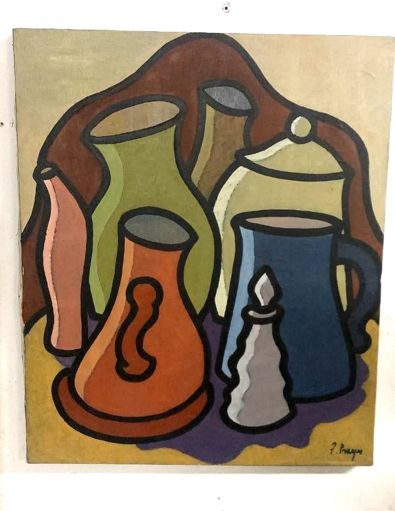 Still life by Franco Prayer, oil on canvas, 20th century 1