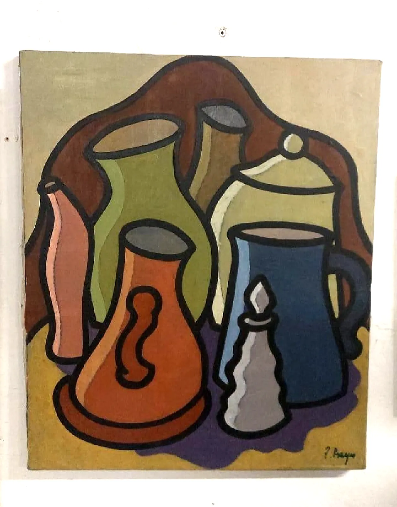 Still life by Franco Prayer, oil on canvas, 20th century 2