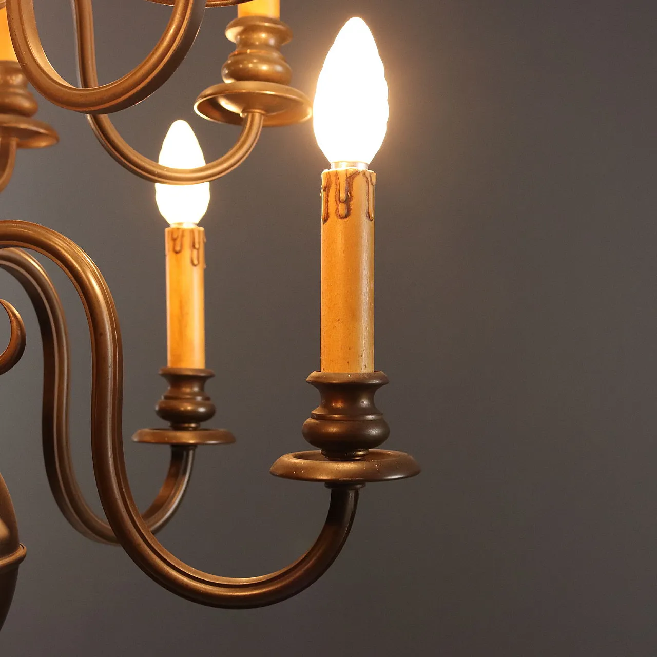 Lampadario in bronzo, '900 4