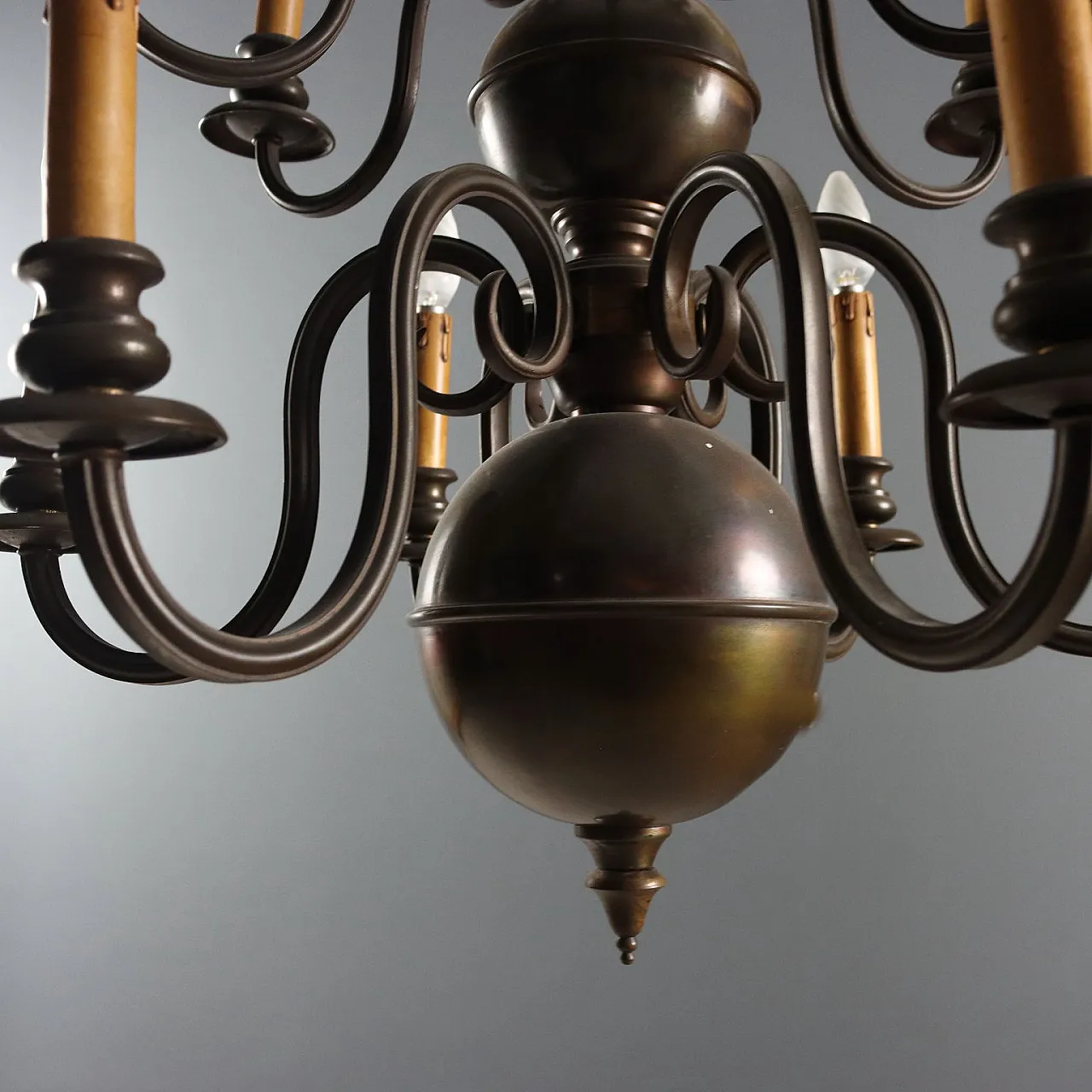 Lampadario in bronzo, '900 8