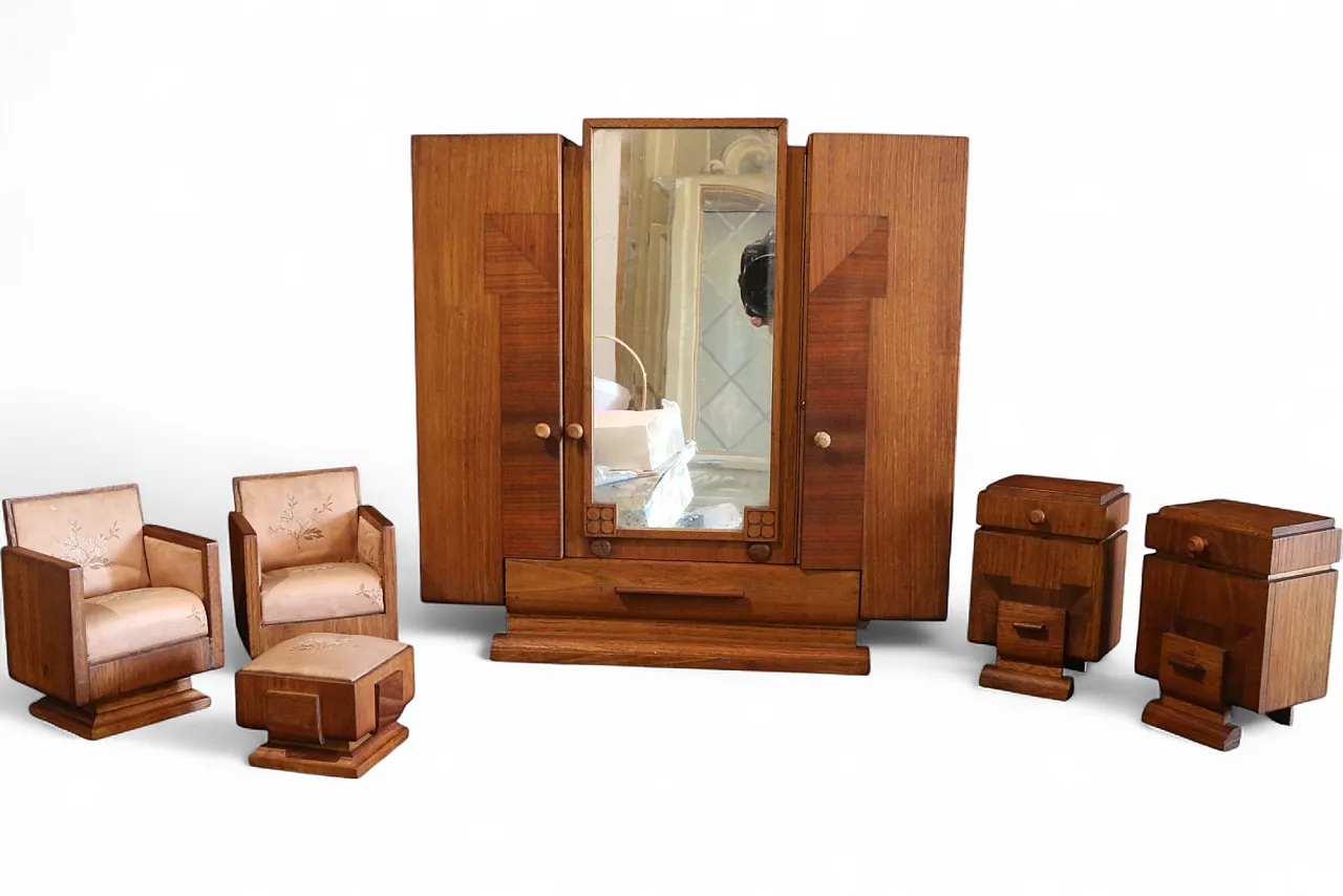 Modello miniatura camera da letto Decò campionatura per mobilieri 25