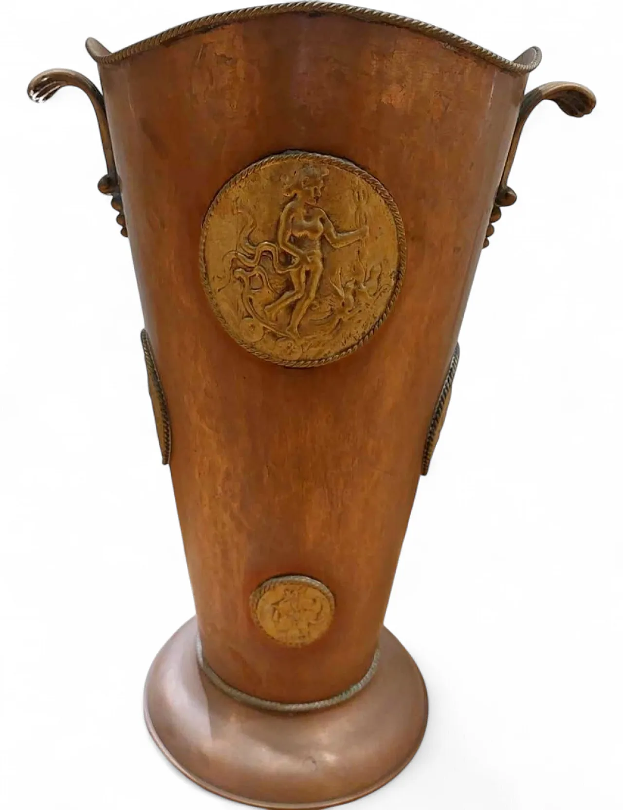 Copper and Brass Umbrella Stand, 1930s 8