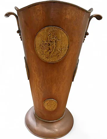 Copper and Brass Umbrella Stand, 1930s