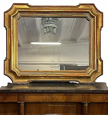 Large golden leaf mirror, Charles X style, Piedmont, early 19th century