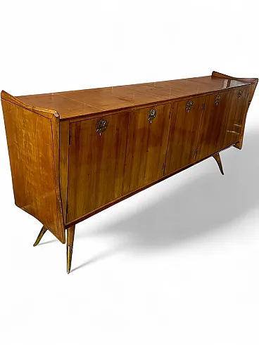 Sideboard by Vittorio Dassi in maple, brass friezes and feet, 1950s