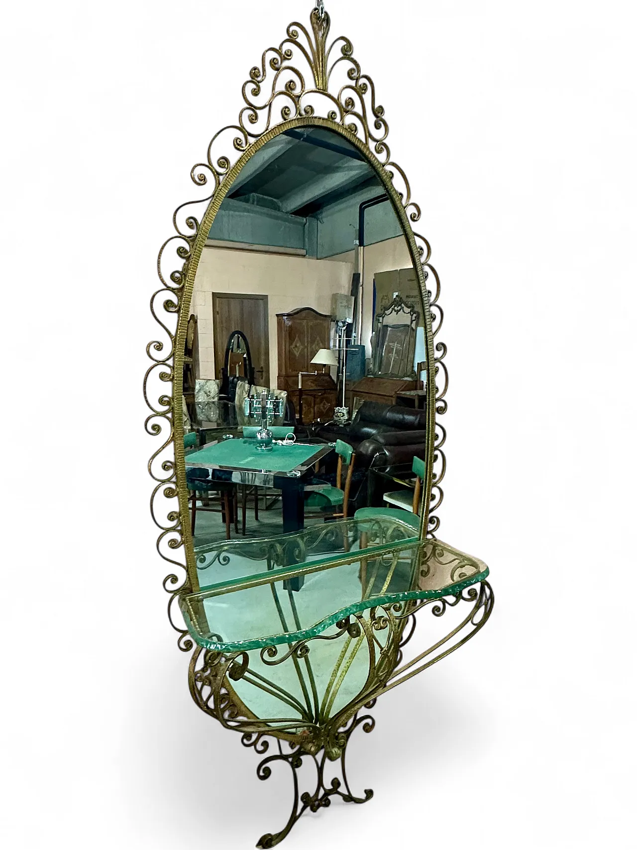 Specchiera da terra di Pierluigi Colli consol Torino,anni’50 11