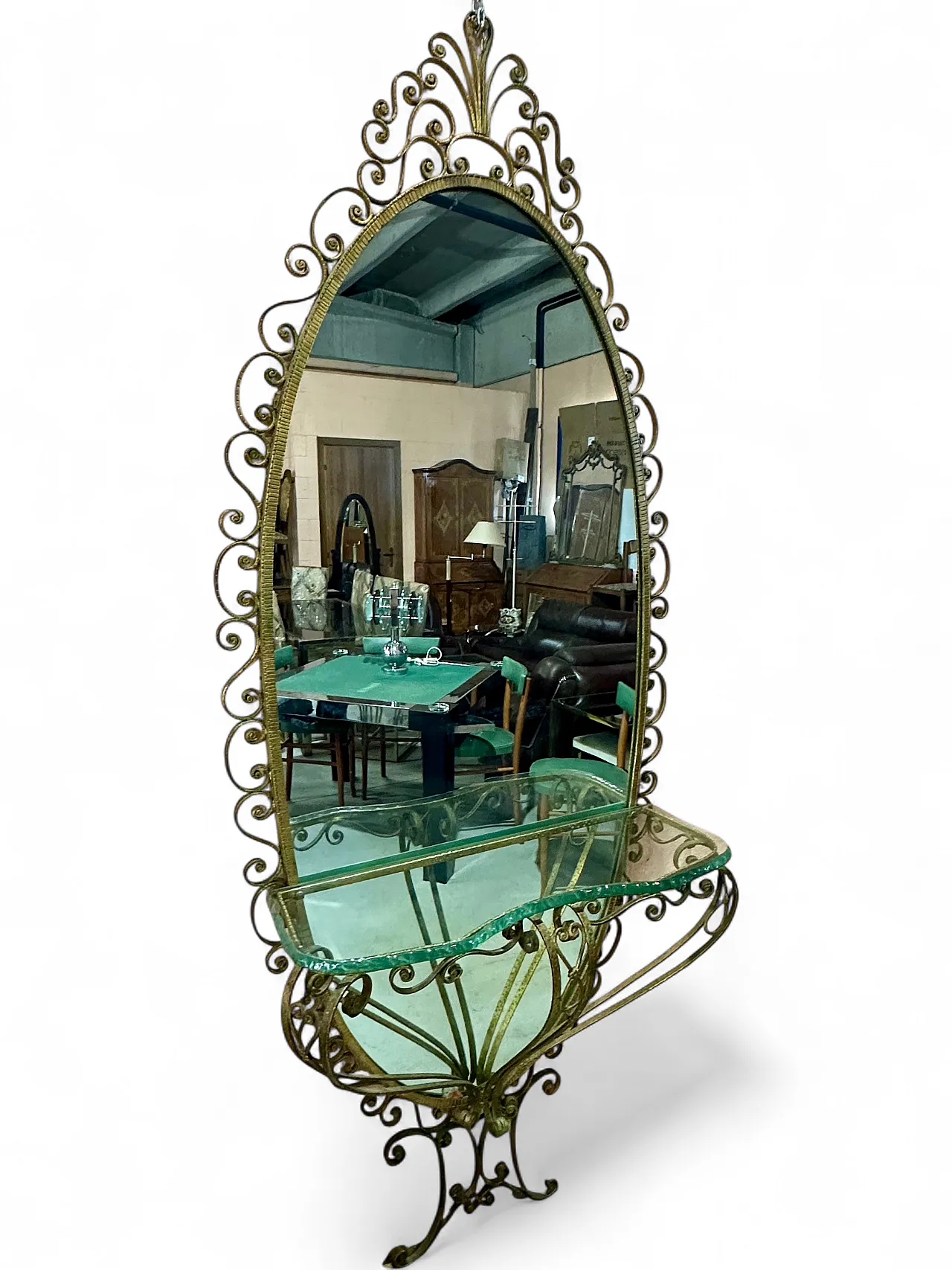 Specchiera da terra di Pierluigi Colli consol Torino,anni’50 12