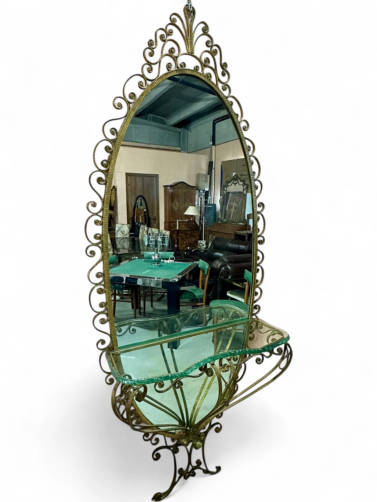 Specchiera da terra di Pierluigi Colli consol Torino,anni’50 14