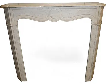 Fireplace in white marble, early 20th century