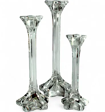 3 Portacandele in vetro cristallo al piombo di Nachtmann, anni '70
