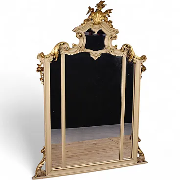 Louis XV style lacquered and gilded mirror, 20th century