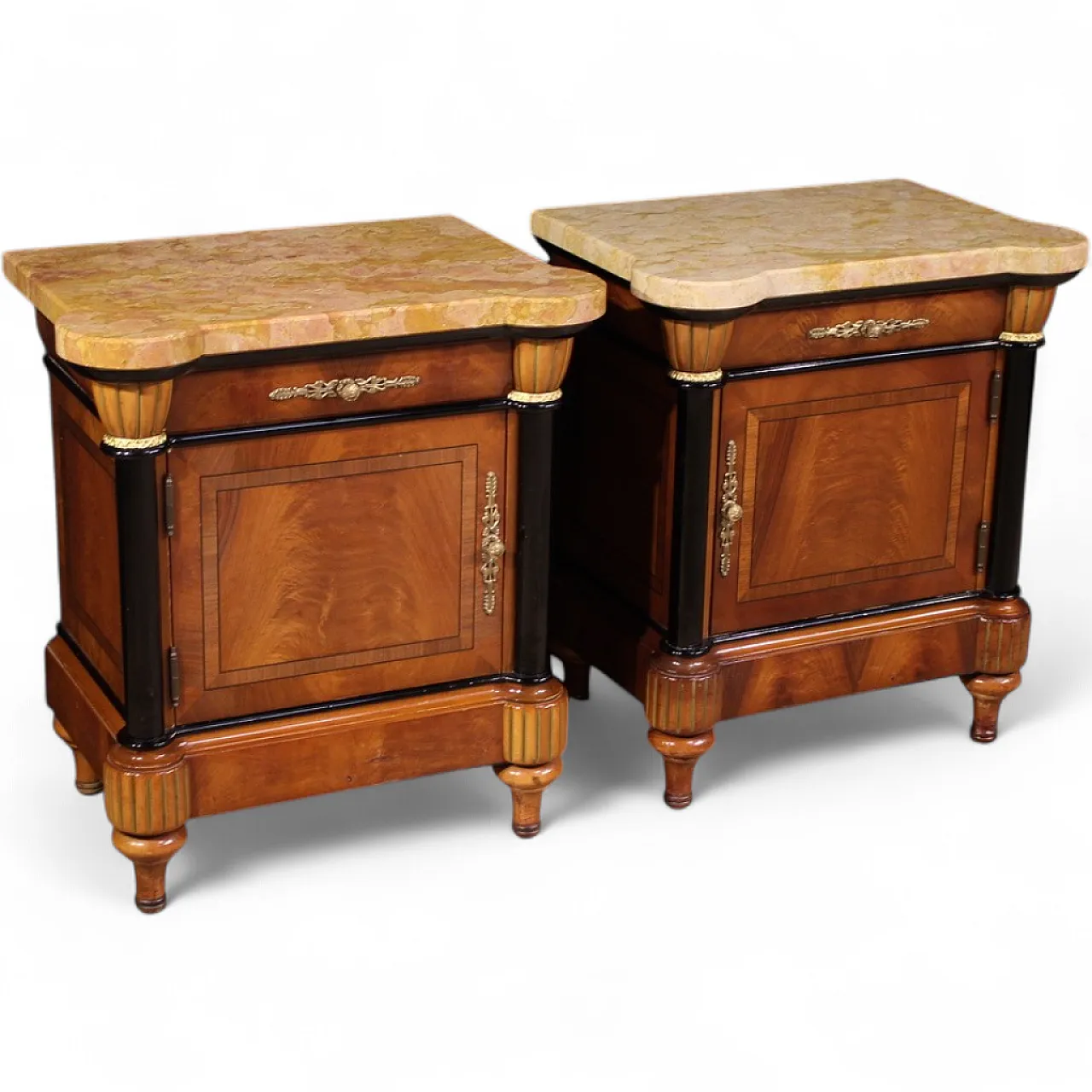 Pair of Italian bedside tables marble top, 20th century 13