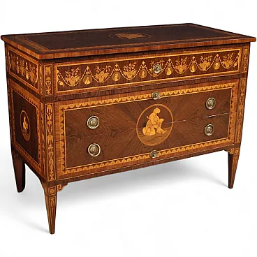 20th century Louis XVI style Italian inlaid chest of drawers