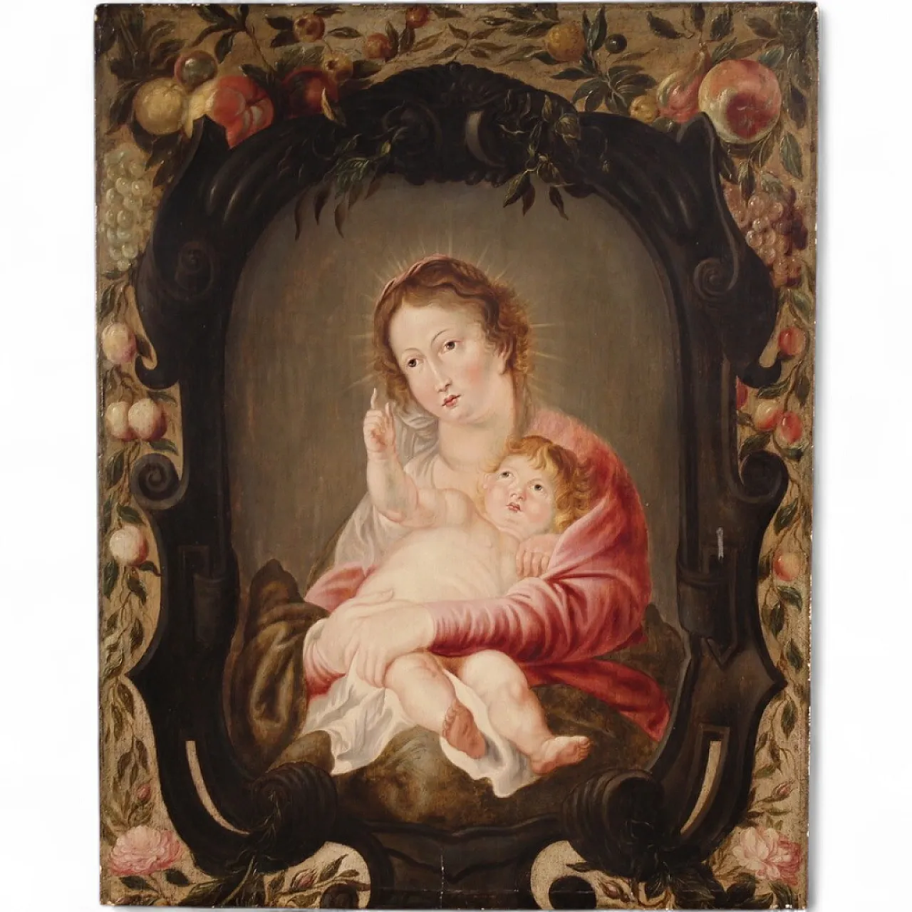 Flemish painting Madonna and Child, 17th century 17