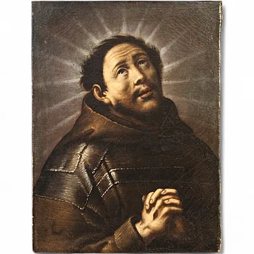 Italian painting Ecstasy of Saint Francis, 18th century