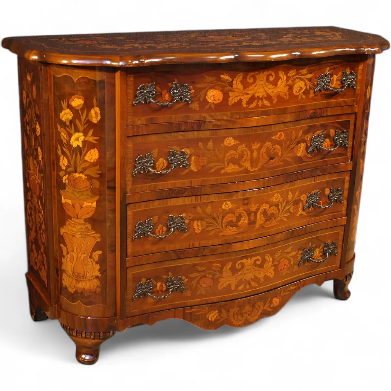 Dutch inlaid chest of drawers, 20th century 14