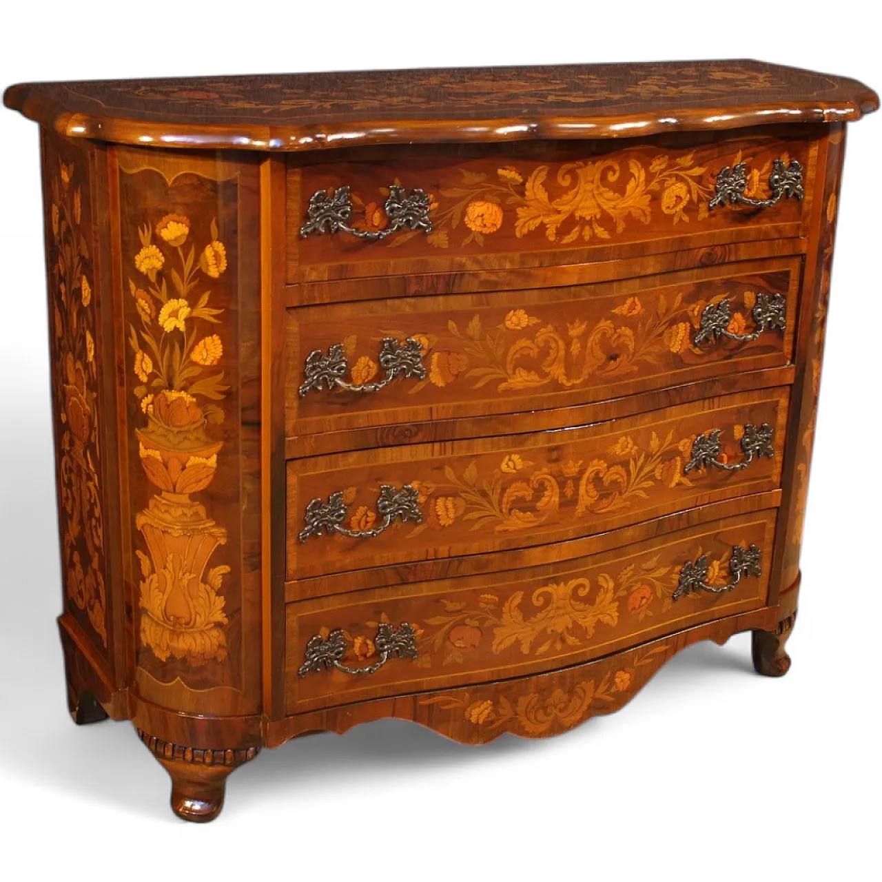 Dutch inlaid chest of drawers, 20th century 15