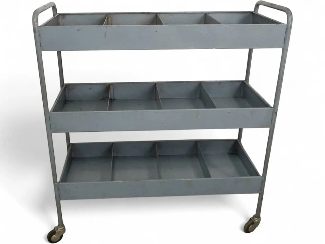 Carrello in ferro 12 scomparti 1960 9