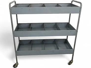 Carrello in ferro 12 scomparti 1960