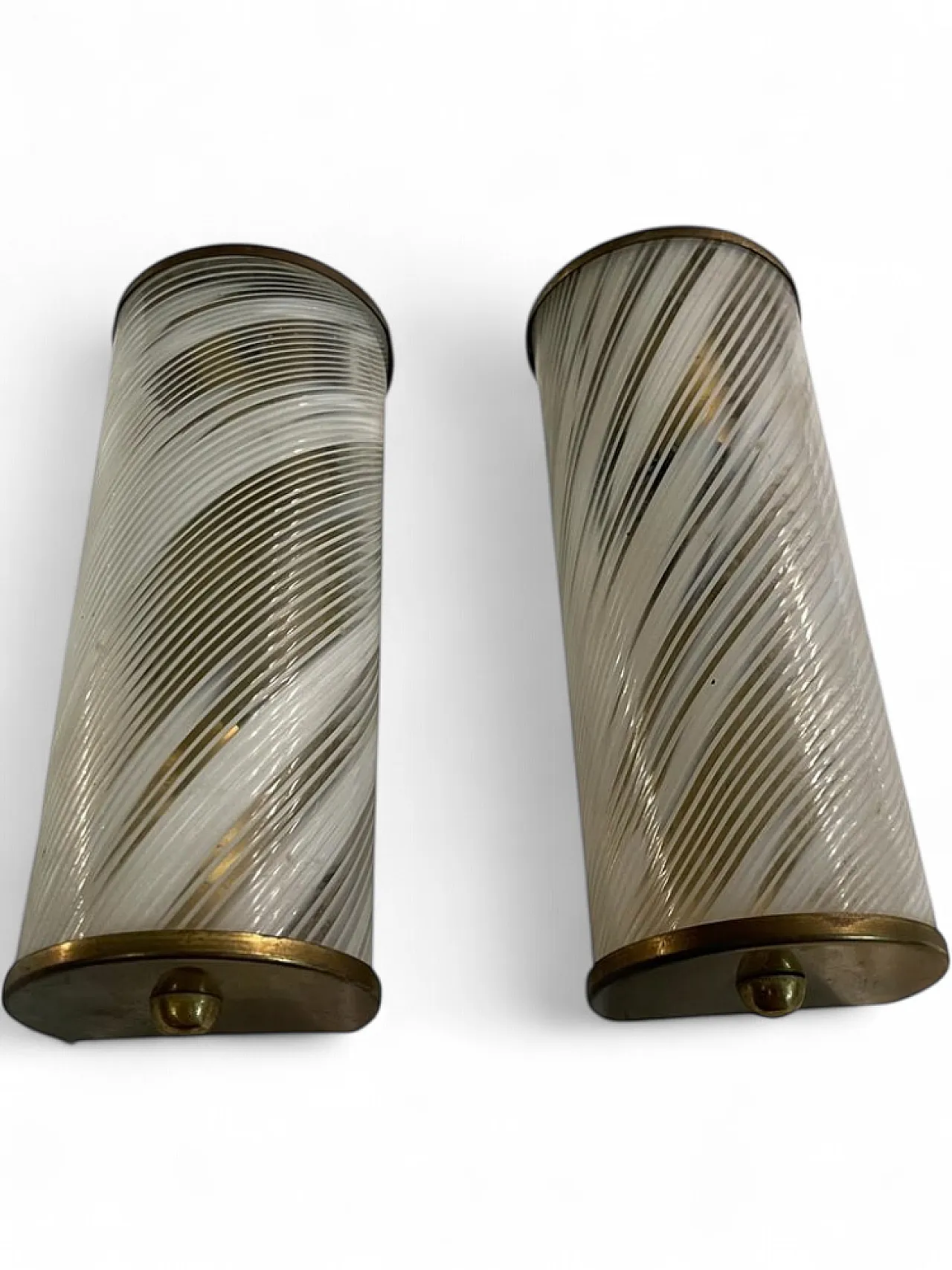 Pair of Murano glass and brass sconces by Paolo Venini, 1970s 11