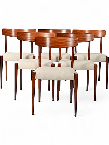 6 Scandinavian teak chairs, 1960s