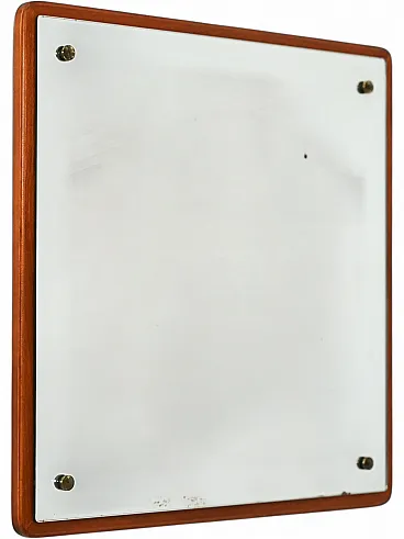 Square mirror in teak, 60s