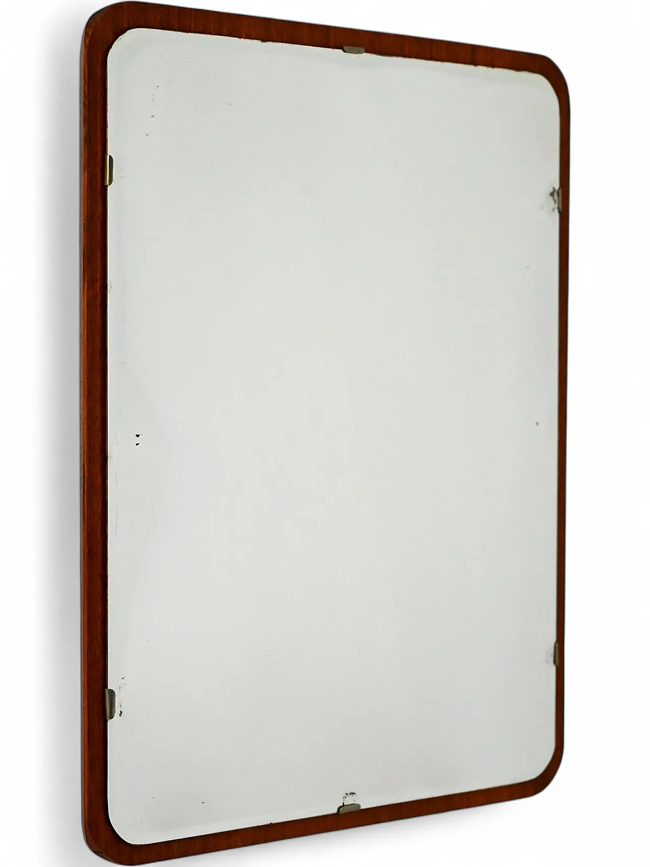 Specchio scandinavo con cornice in teak 8