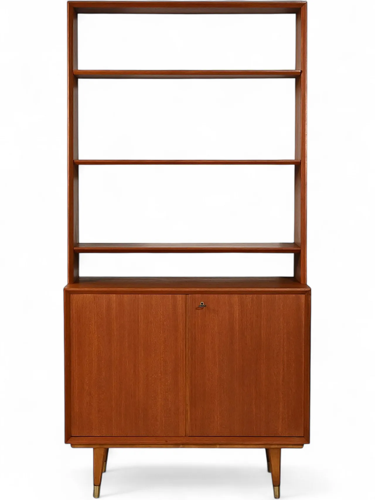 Scandinavian bookcase with cabinet, 60s 10