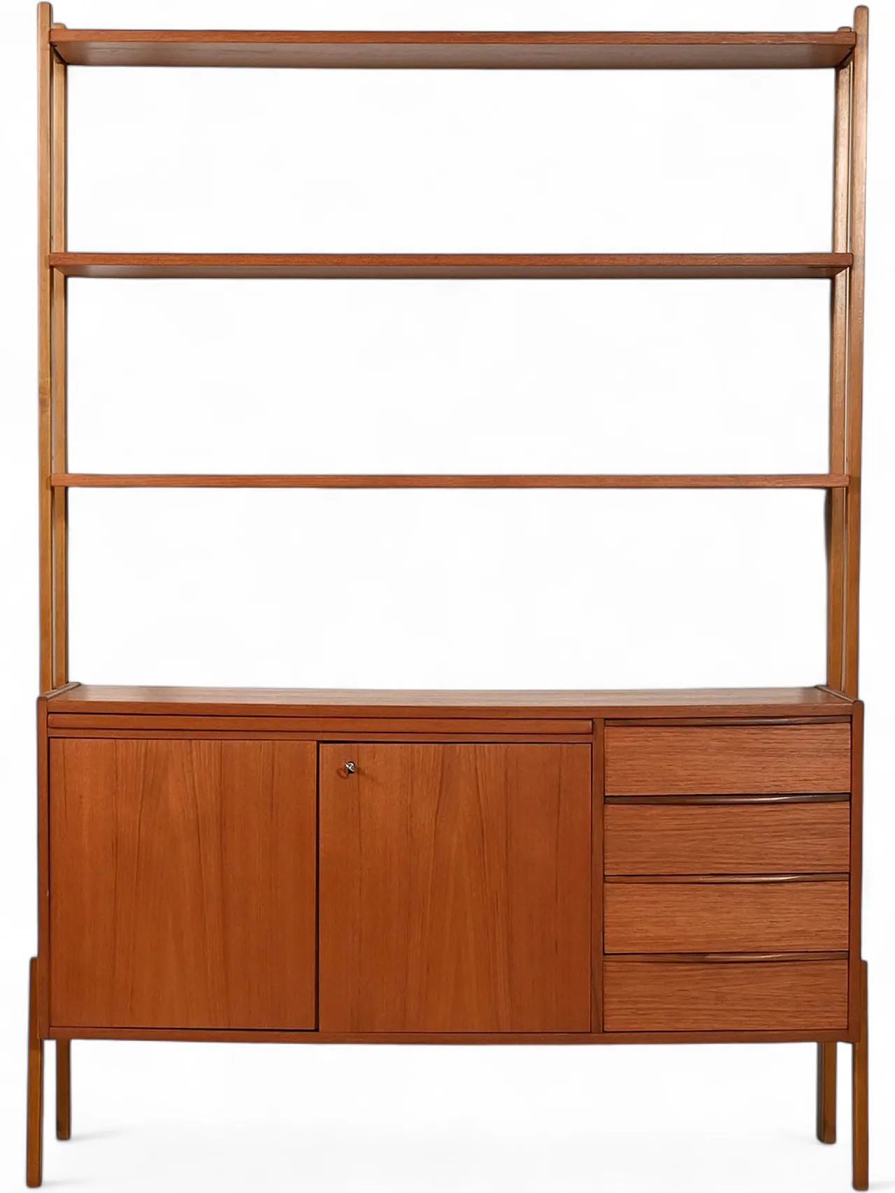 Scandinavian teak bookcase with extractable desk 12