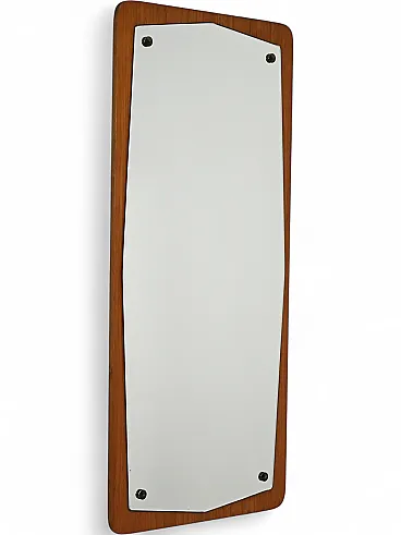 Swedish shaped mirror in teak
